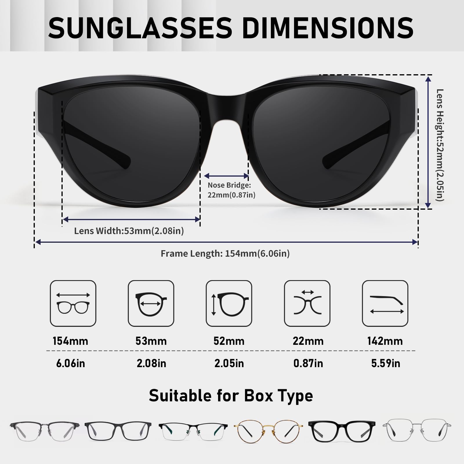 HAOLOTA Polarized Fit Over Sunglasses for Women Cat Eye for Prescription Glasses SG0171