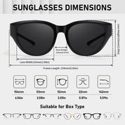 HAOLOTA Polarized Fit Over Sunglasses for Women Cat Eye for Prescription Glasses SG0171