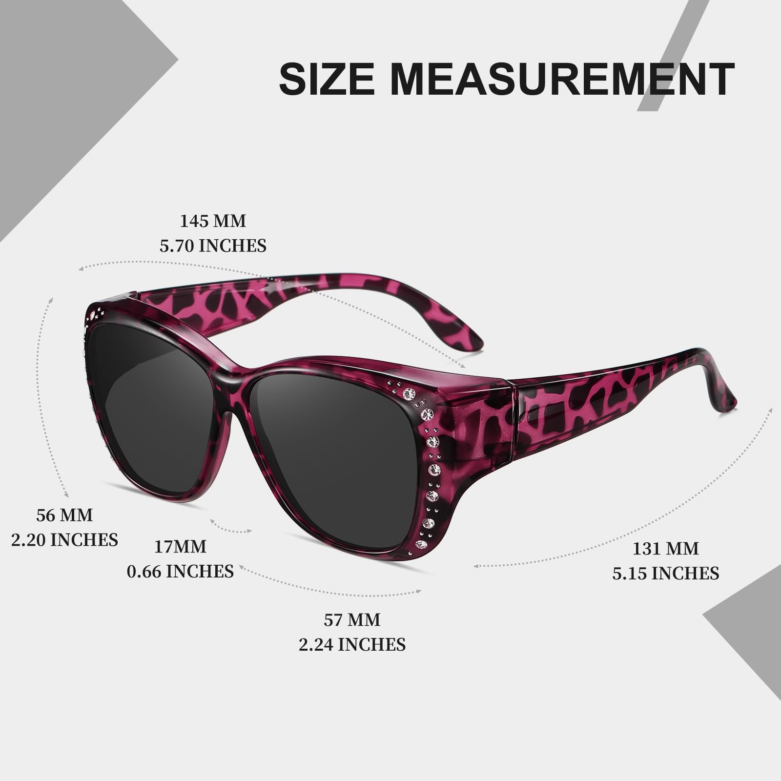 HAOLOTA Women's Polarized Fit Over Sunglasses with RhinestoneUV400 Protection SG0107