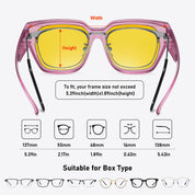 HAOLOTA Polarized Night Vision Driving Glasses for Women Fit over Eyeglasses Anti Glare NV0512