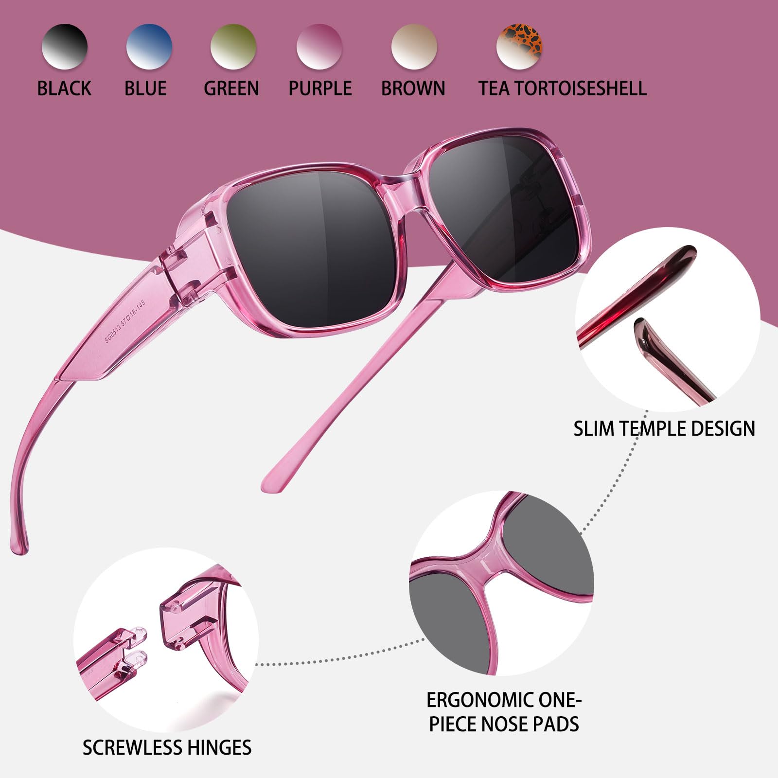 HAOLOTA Polarized Sunglasses Over Glasses Women Trendy Small Shapes  SG0513