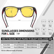 HAOLOTA Night Vision Driving Over Glasses, Nighttime Glasses Men Women Anti Glare NV0174L