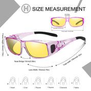 HAOLOTA Night Vision Driving Over Glasses, Nighttime Glasses Men Women Anti Glare NV0311