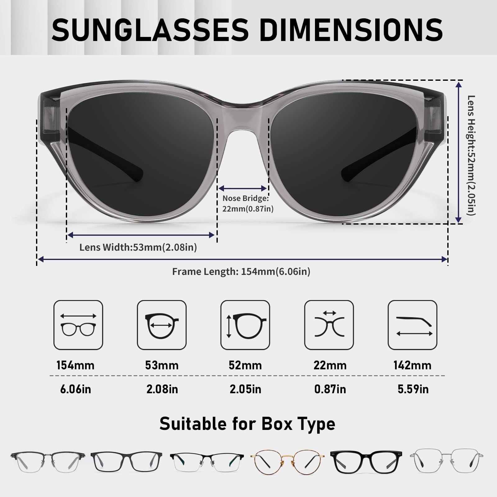 HAOLOTA Polarized Fit Over Sunglasses for Women Cat Eye for Prescription Glasses SG0171