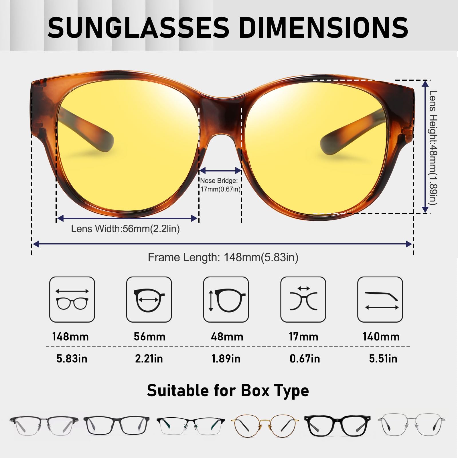 HAOLOTA Polarized Night Vision Driving Glasses Women Fit Over Glasses, Anti Glare NV0179