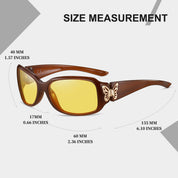 HAOLOTA Women Night Vision Driving Glasses Polarized HD Yellow Tinted Anti Glare NV0012