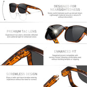 HAOLOTA Fit-Over Sunglasses Polarized for Men Square Shades UV400 Protection SG0174M