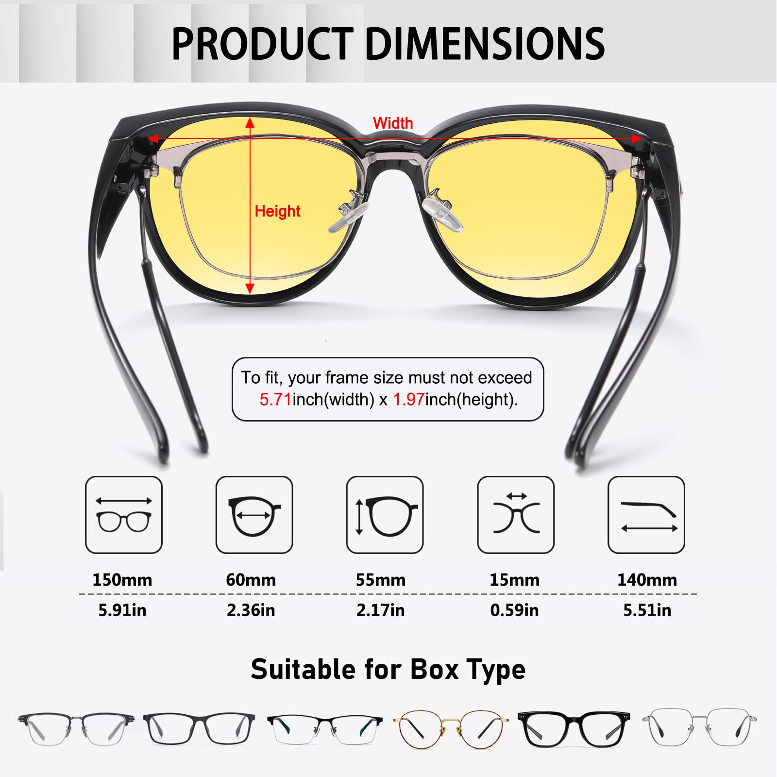 HAOLOTA Fit Over Polarized Driving Sunglasses for Women, Large Trendy Cat Eye UV Protection NV0189