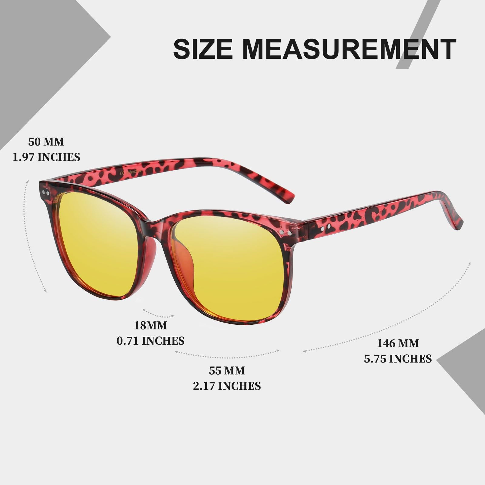 HAOLOTA Night Vision Driving Glasses Yellow Tinted Anti Glare Women NV8081