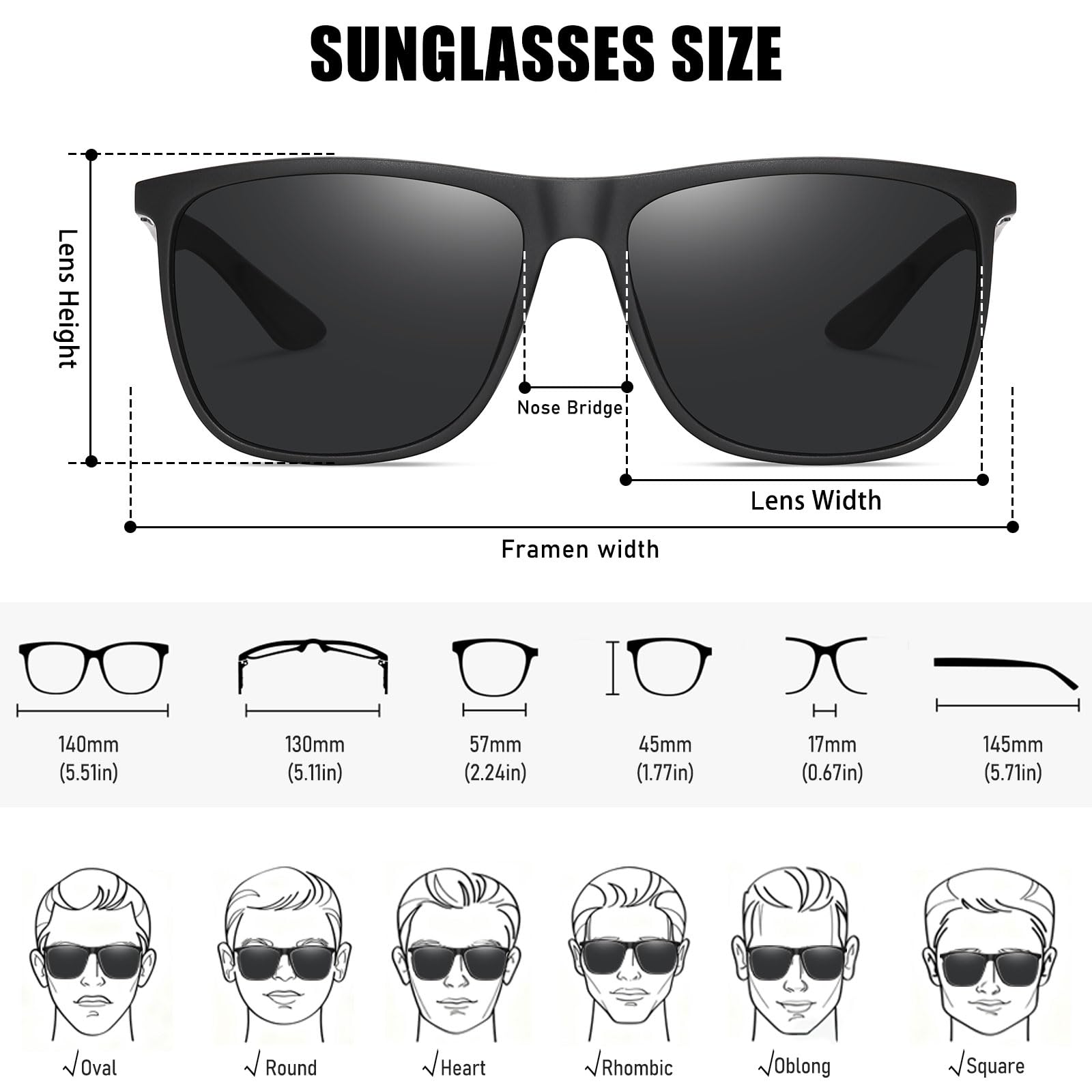 HAOLOTA Polarized Sunglasses for Men Ultralight Carbon Fiber UV400 Protection SG8001