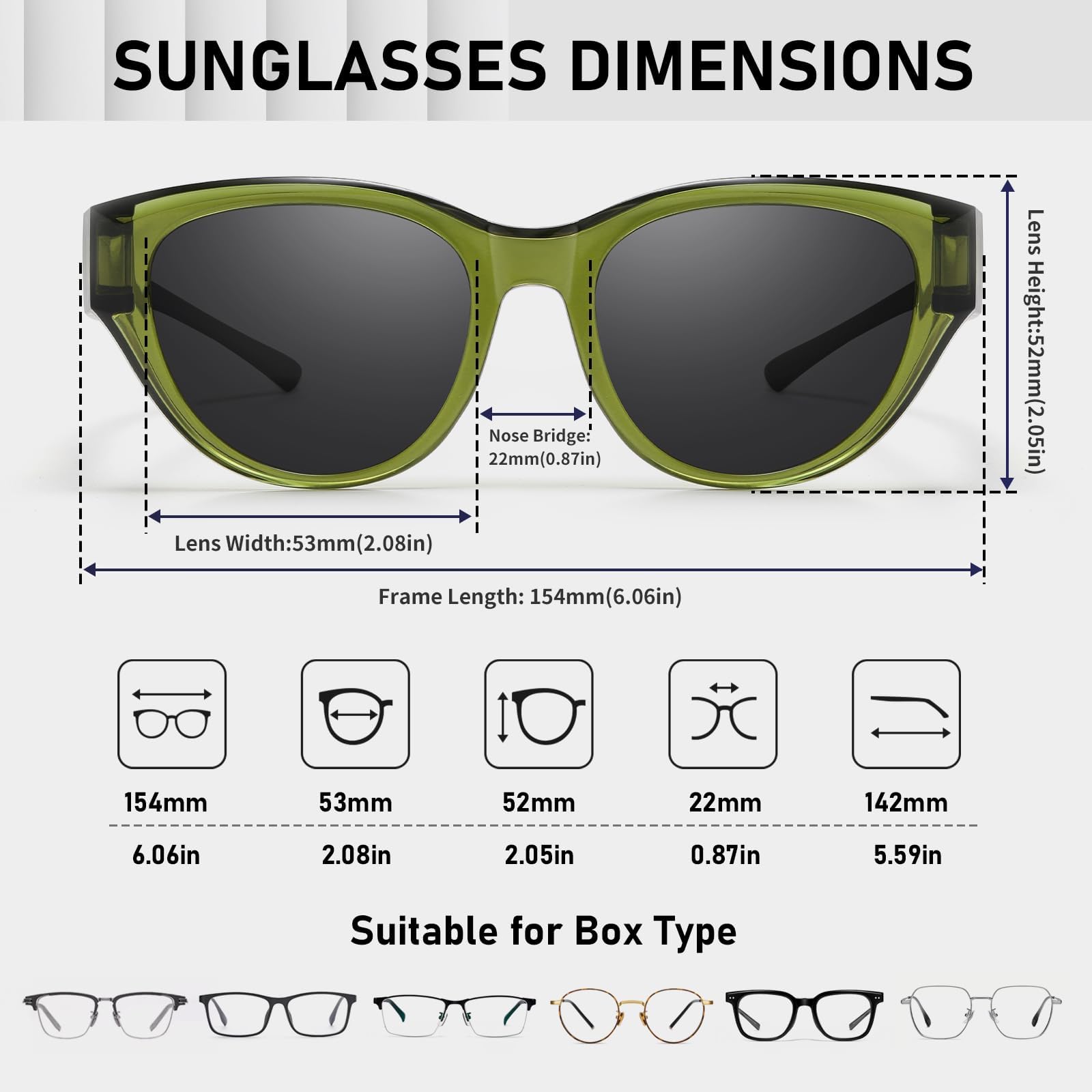 HAOLOTA Polarized Fit Over Sunglasses for Women Cat Eye for Prescription Glasses SG0171