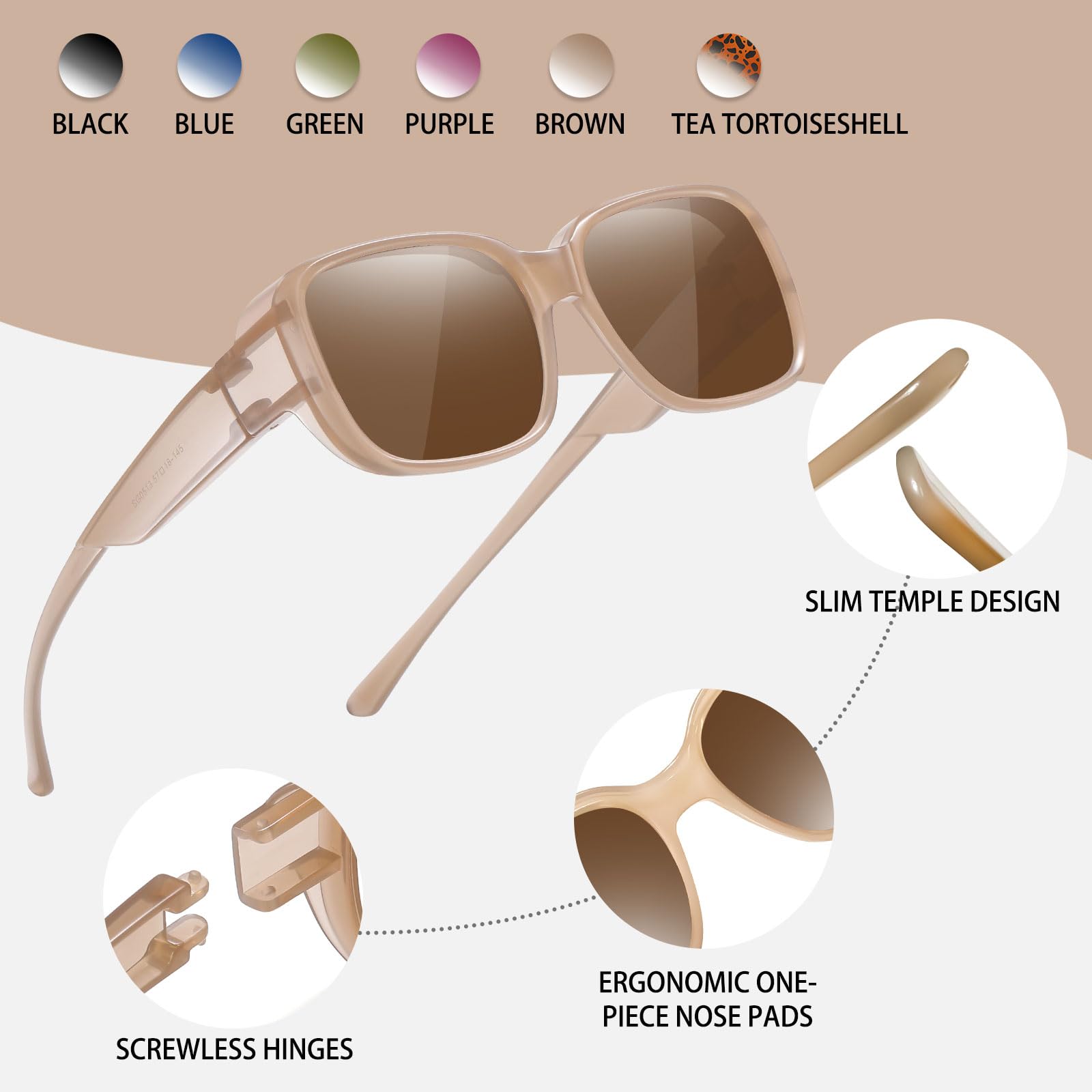 HAOLOTA Polarized Sunglasses Over Glasses Women Trendy Small Shapes  SG0513