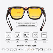 HAOLOTA Polarized Night Vision Driving Glasses for Women Fit over Eyeglasses Anti Glare NV0512