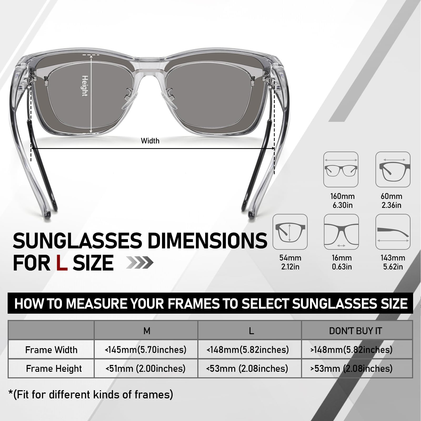 HAOLOTA Fit-Over Sunglasses-Polarized for Men Square Shades Oversized SG0174L