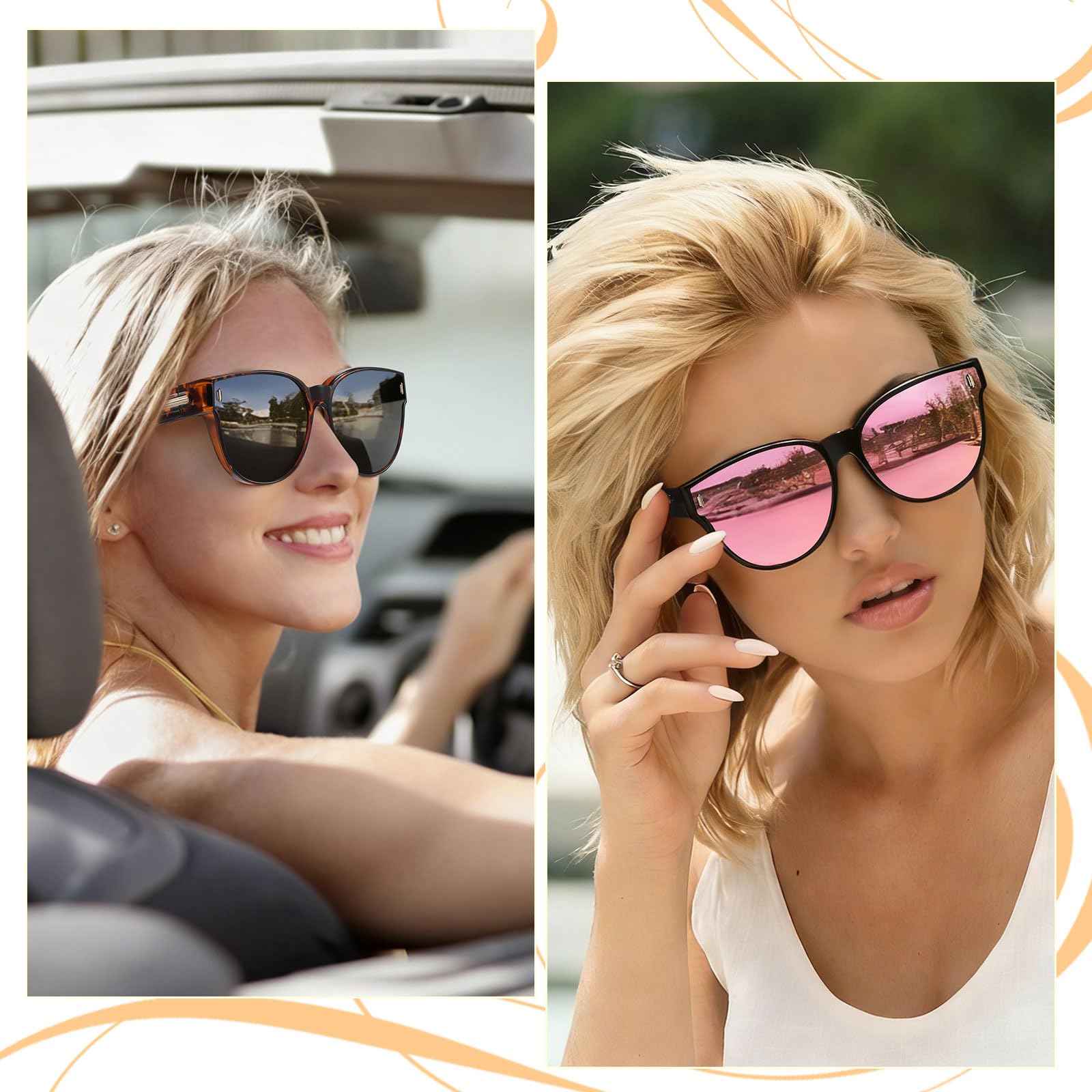 HAOLOTA Cat Eye Sunglasses for Prescription Glasses Women TR90 Lightweight SG0189