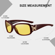 HAOLOTA Women Night Vision Driving Glasses Polarized HD Yellow Tinted Anti Glare NV0012
