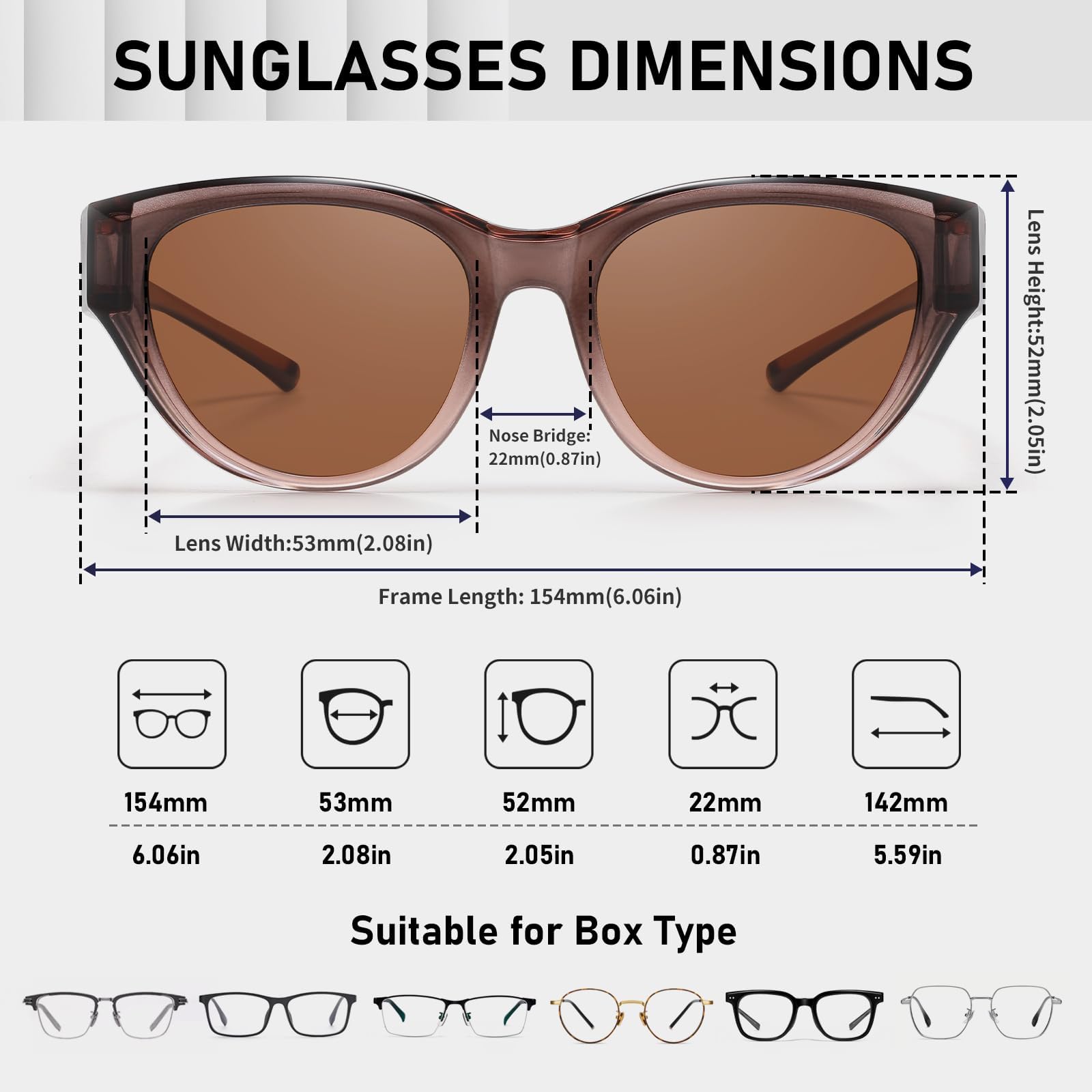 HAOLOTA Polarized Fit Over Sunglasses for Women Cat Eye for Prescription Glasses SG0171