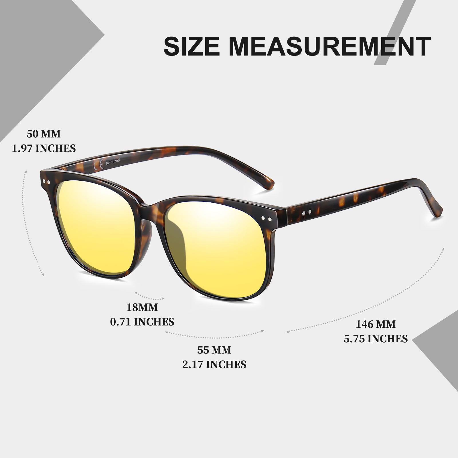 HAOLOTA Night Vision Driving Glasses Yellow Tinted Anti Glare Women NV8081
