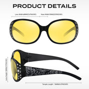 HAOLOTA Women Night Vision Driving Glasses Polarized HD Yellow Tinted Anti Glare NV0008