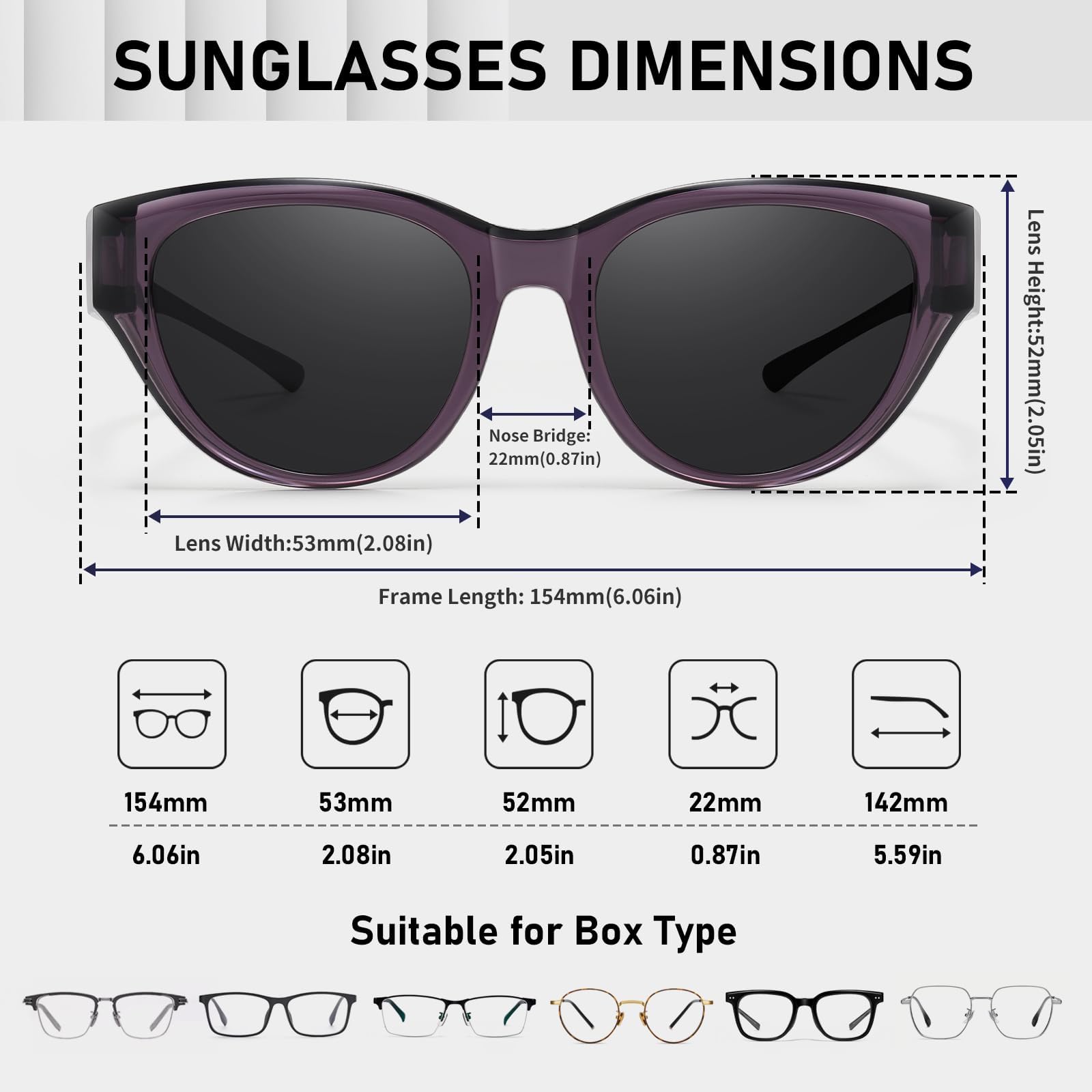 HAOLOTA Polarized Fit Over Sunglasses for Women Cat Eye for Prescription Glasses SG0171