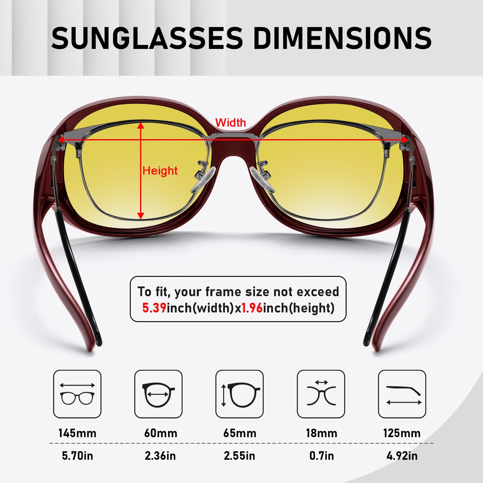 HAOLOTA Polarized Night Vision Driving Glasses Fit Over Glasses for Women, Anti Glare NV0108