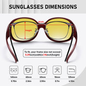 HAOLOTA Polarized Night Vision Driving Glasses Fit Over Glasses for Women, Anti Glare NV0108