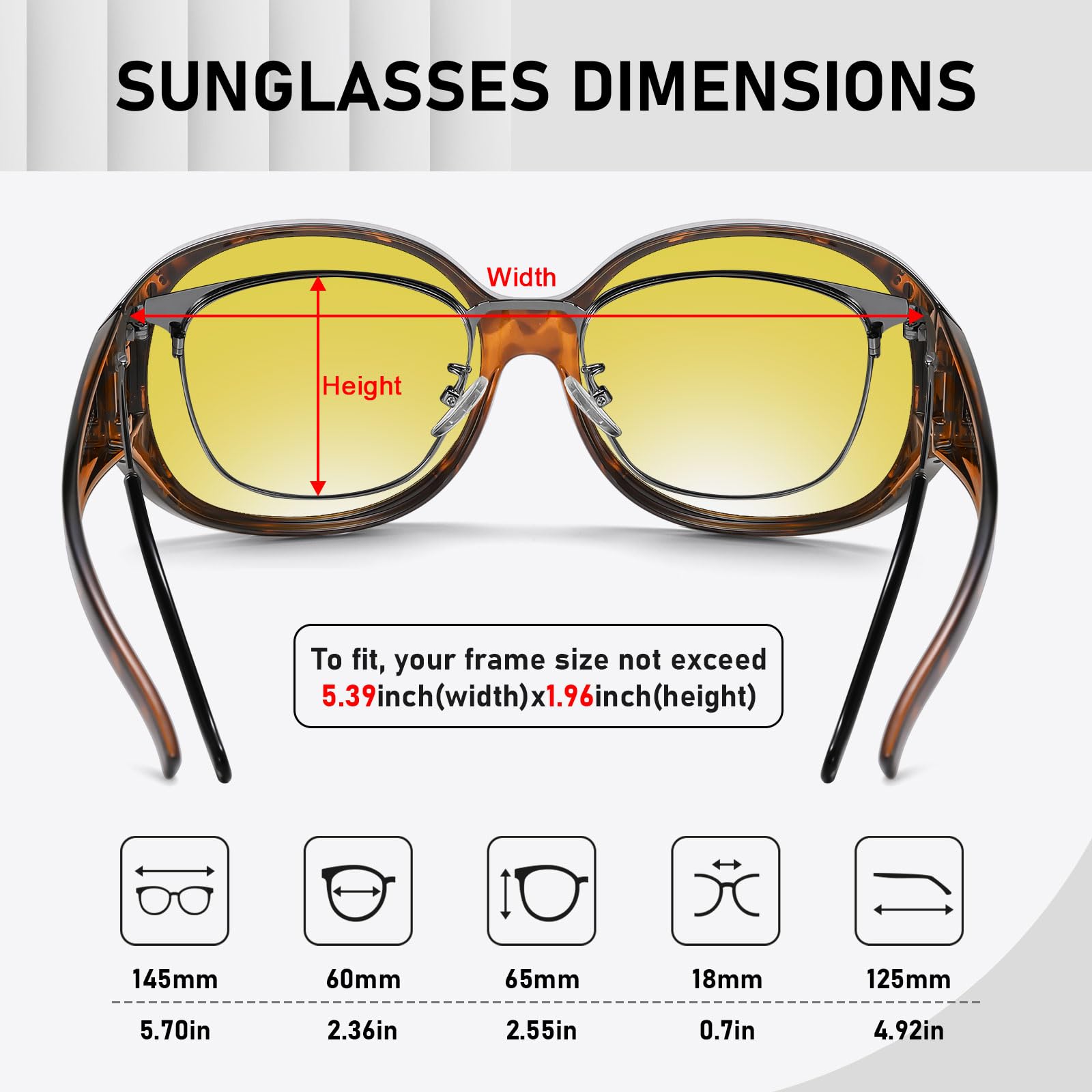 HAOLOTA Polarized Night Vision Driving Glasses Fit Over Glasses for Women, Anti Glare NV0108