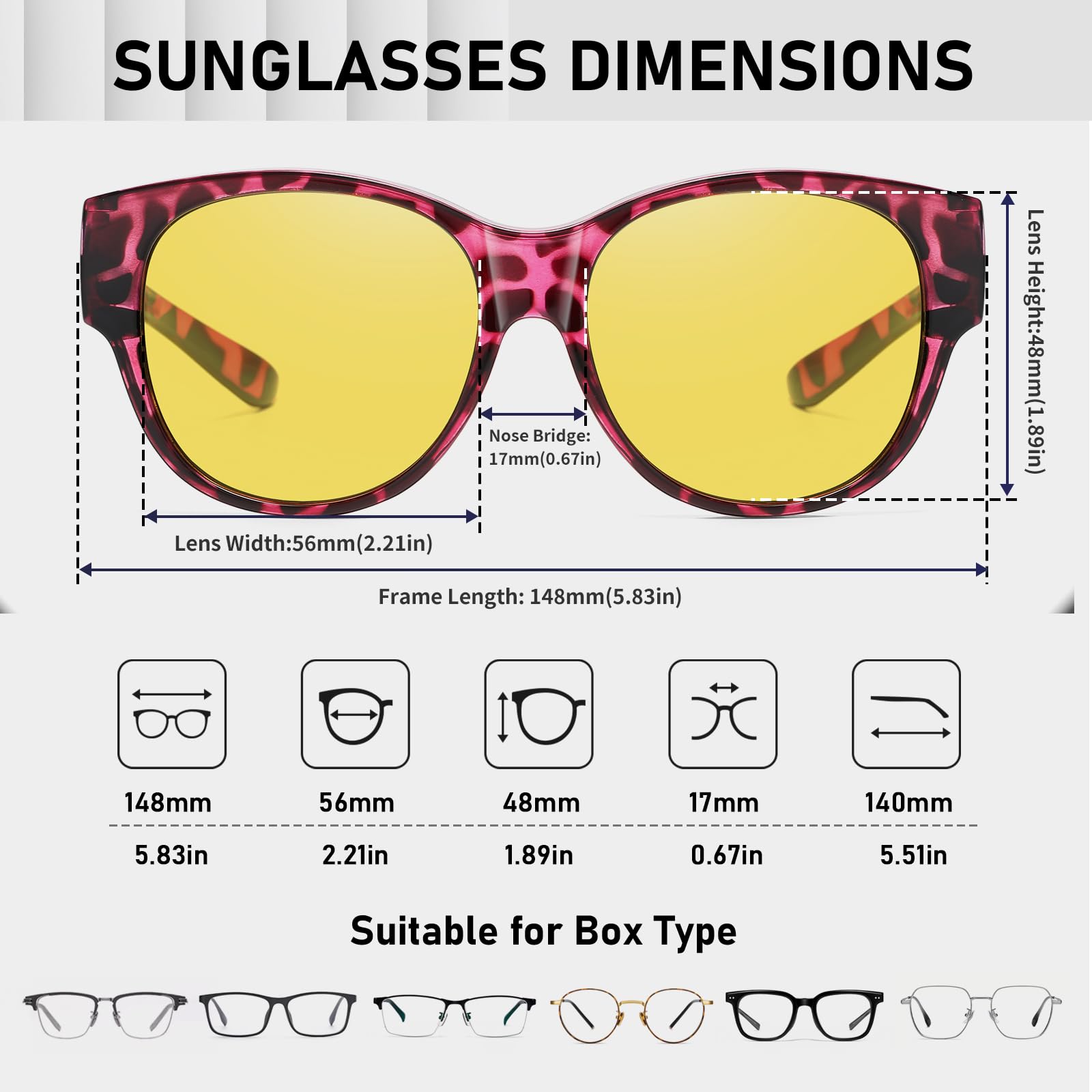 HAOLOTA Polarized Night Vision Driving Glasses Women Fit Over Glasses, Anti Glare NV0179
