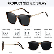 HAOLOTA Women’s Cat Eye Sunglasses Metal Frame with Fashion Shades SG1066