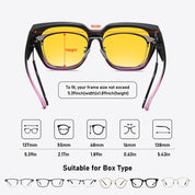 HAOLOTA Polarized Night Vision Driving Glasses for Women Fit over Eyeglasses Anti Glare NV0512