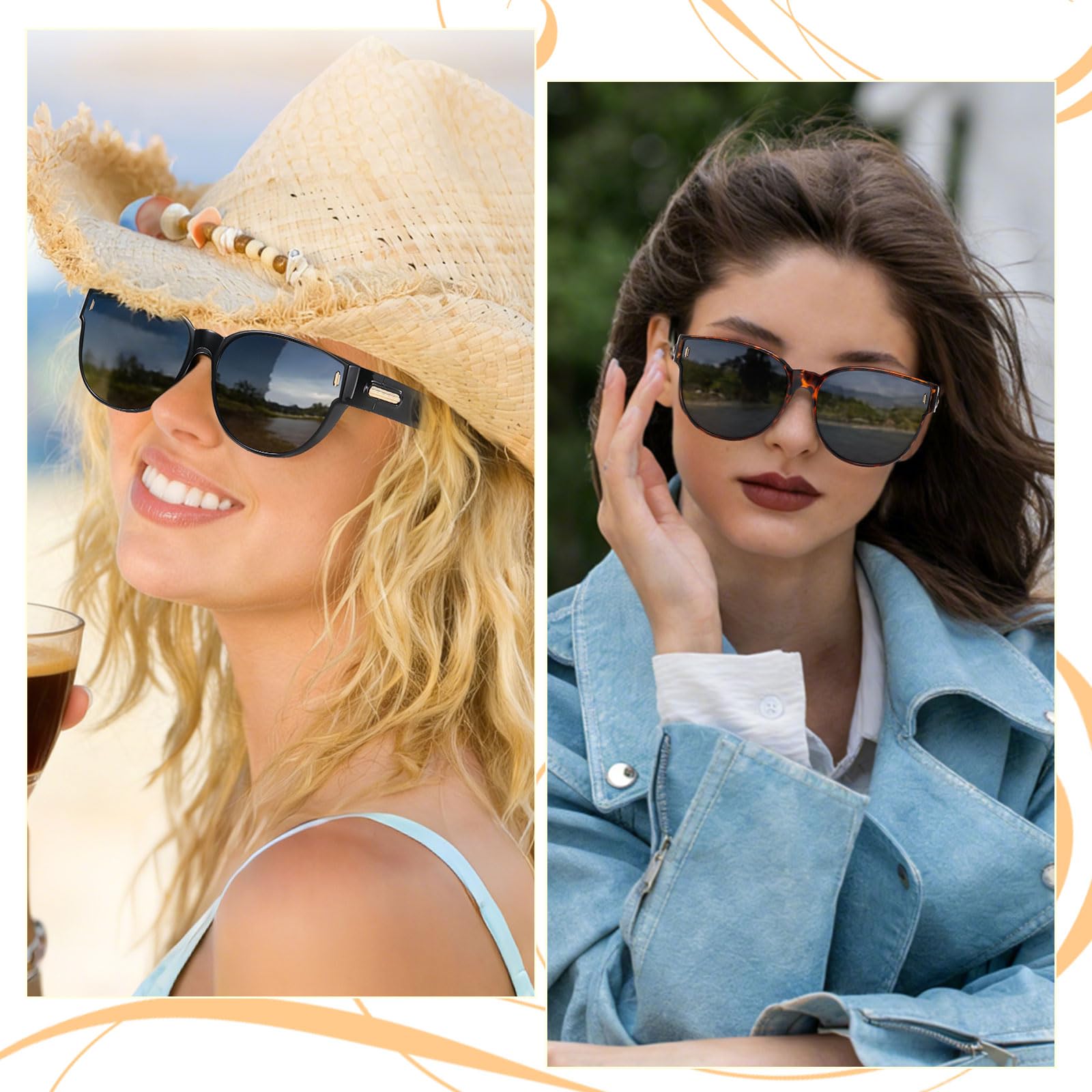 HAOLOTA Cat Eye Sunglasses for Prescription Glasses Women TR90 Lightweight SG0189