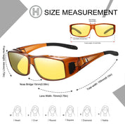 HAOLOTA Night Vision Driving Over Glasses, Nighttime Glasses Men Women Anti Glare NV0311