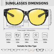 HAOLOTA Polarized Night Vision Driving Glasses Women Fit Over Glasses, Anti Glare NV0179
