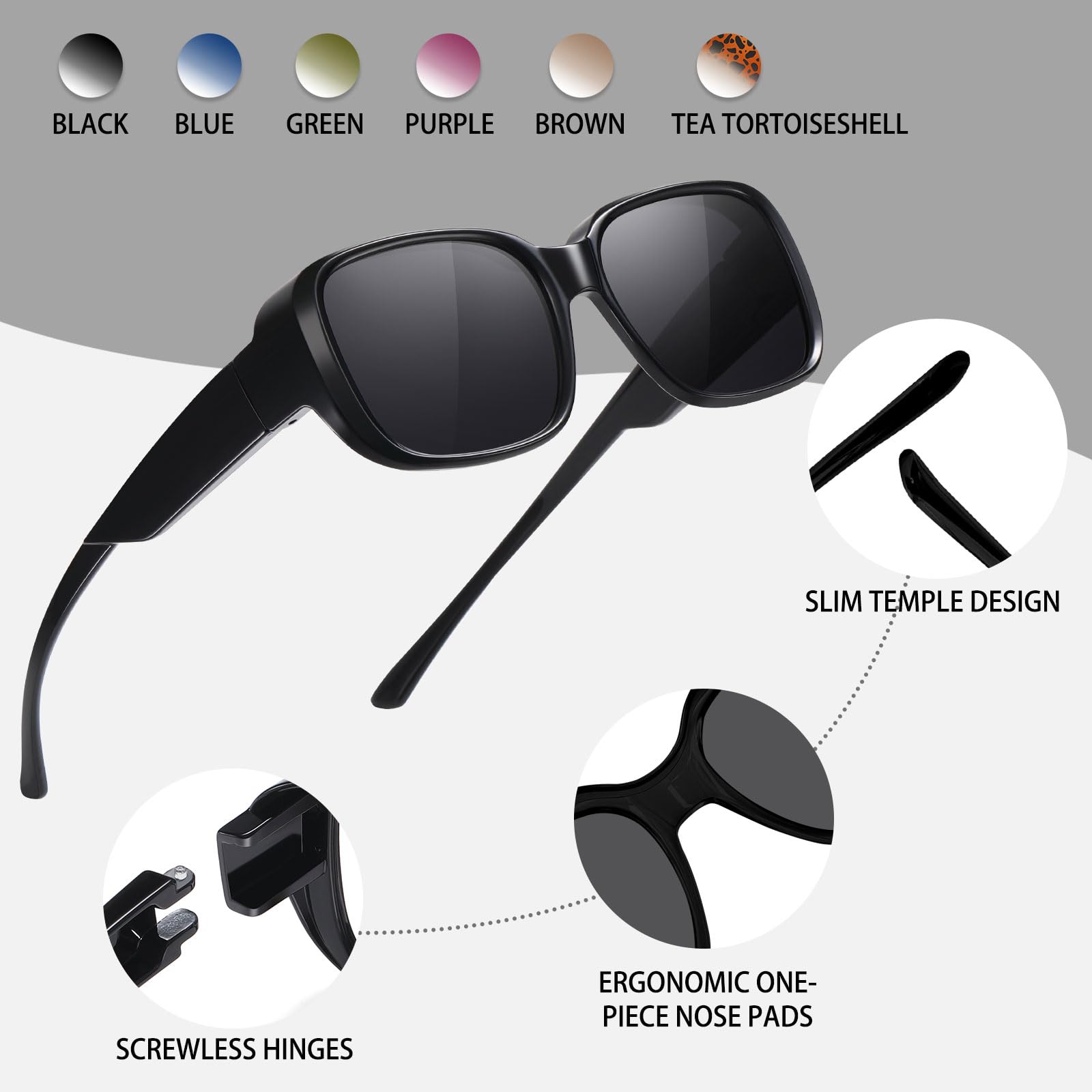 HAOLOTA Polarized Sunglasses Over Glasses Women Trendy Small Shapes  SG0513