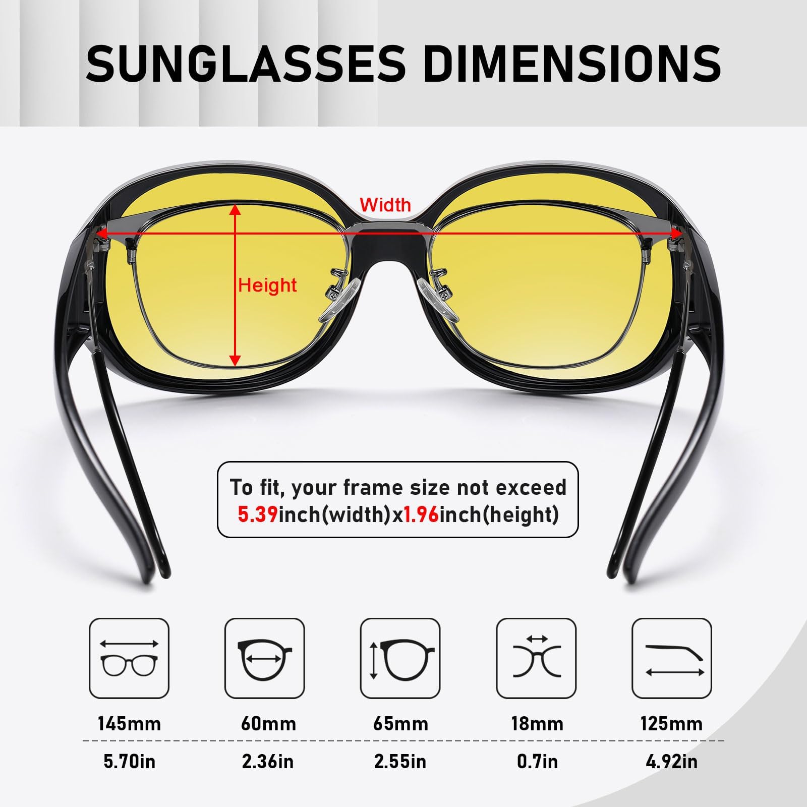 HAOLOTA Polarized Night Vision Driving Glasses Fit Over Glasses for Women, Anti Glare NV0108