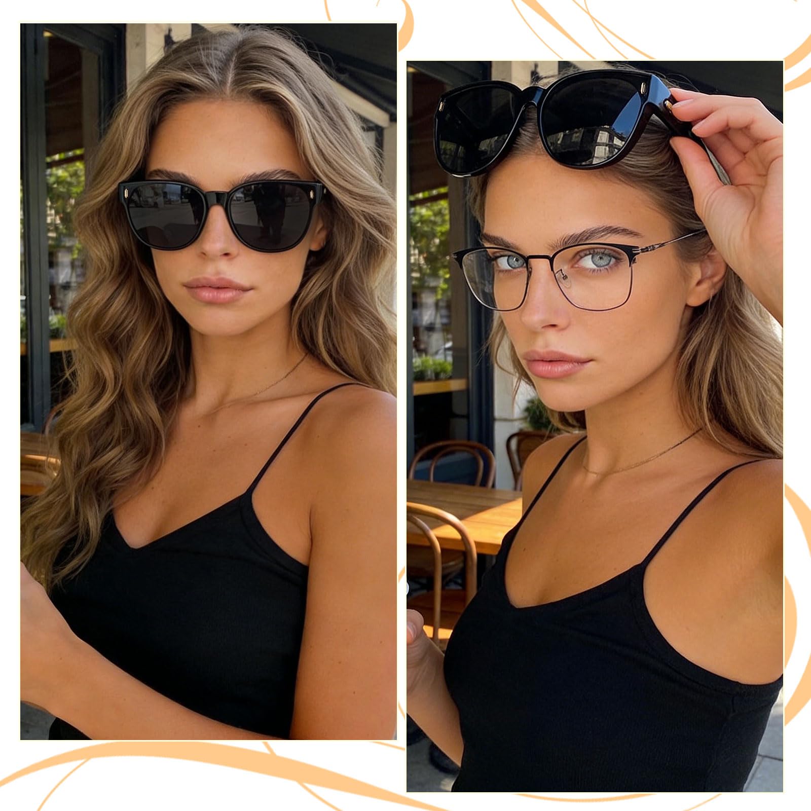HAOLOTA Cat Eye Sunglasses for Prescription Glasses Women TR90 Lightweight SG0189