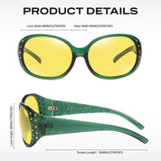 HAOLOTA Women Night Vision Driving Glasses Polarized HD Yellow Tinted Anti Glare NV0008