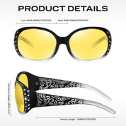 HAOLOTA Women Night Vision Driving Glasses Polarized HD Yellow Tinted Anti Glare NV0008