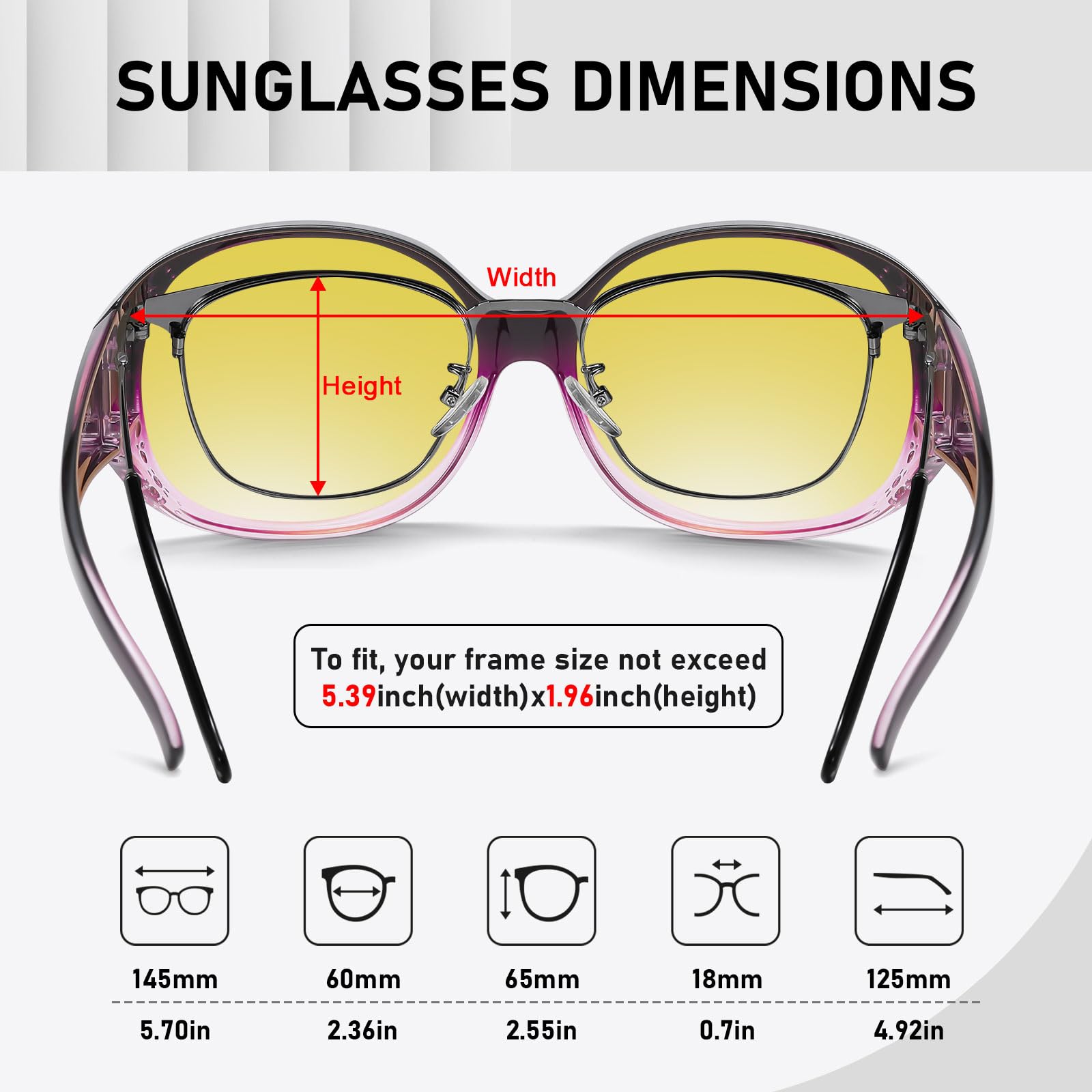 HAOLOTA Polarized Night Vision Driving Glasses Fit Over Glasses for Women, Anti Glare NV0108