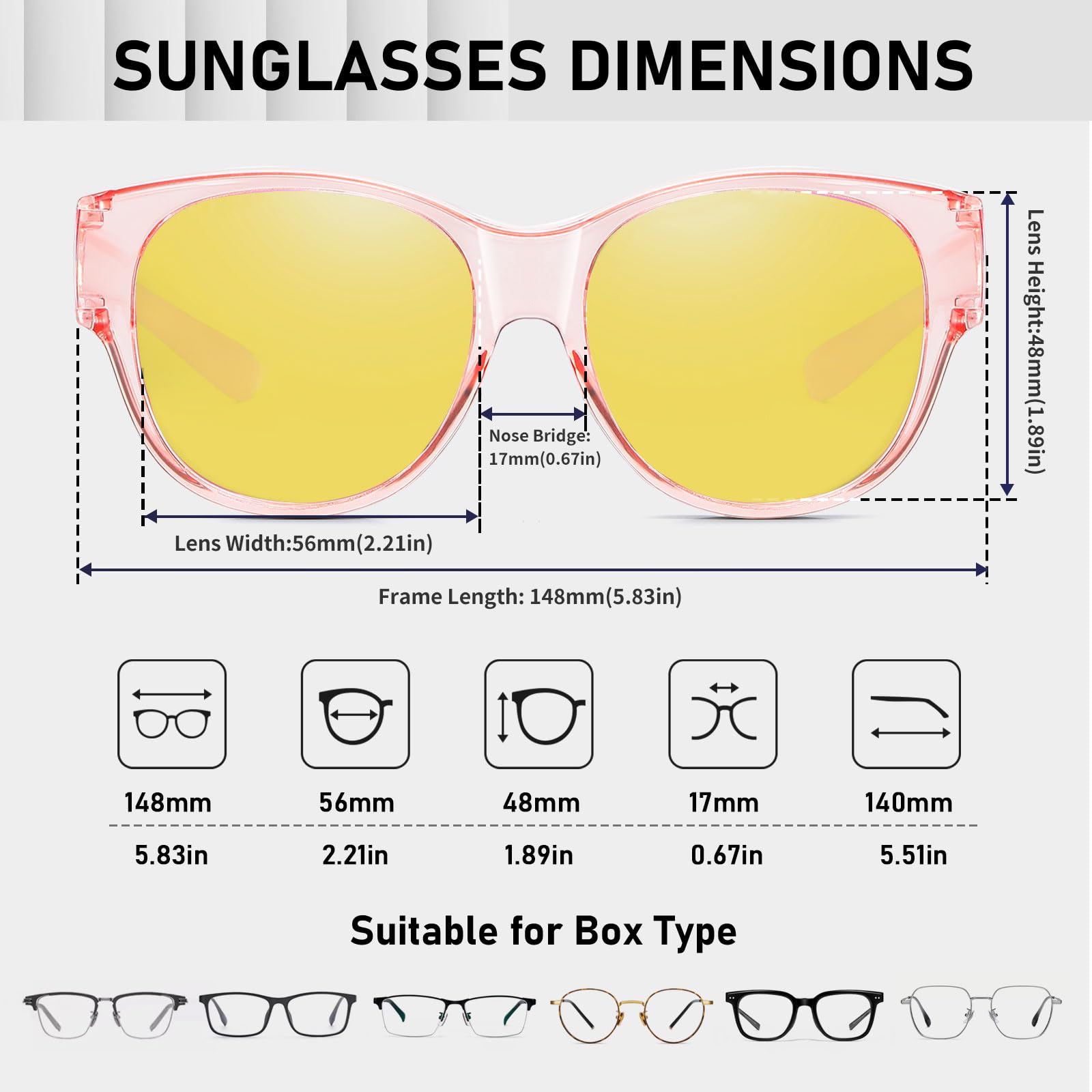 HAOLOTA Polarized Night Vision Driving Glasses Women Fit Over Glasses, Anti Glare NV0179