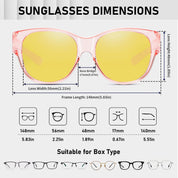 HAOLOTA Polarized Night Vision Driving Glasses Women Fit Over Glasses, Anti Glare NV0179