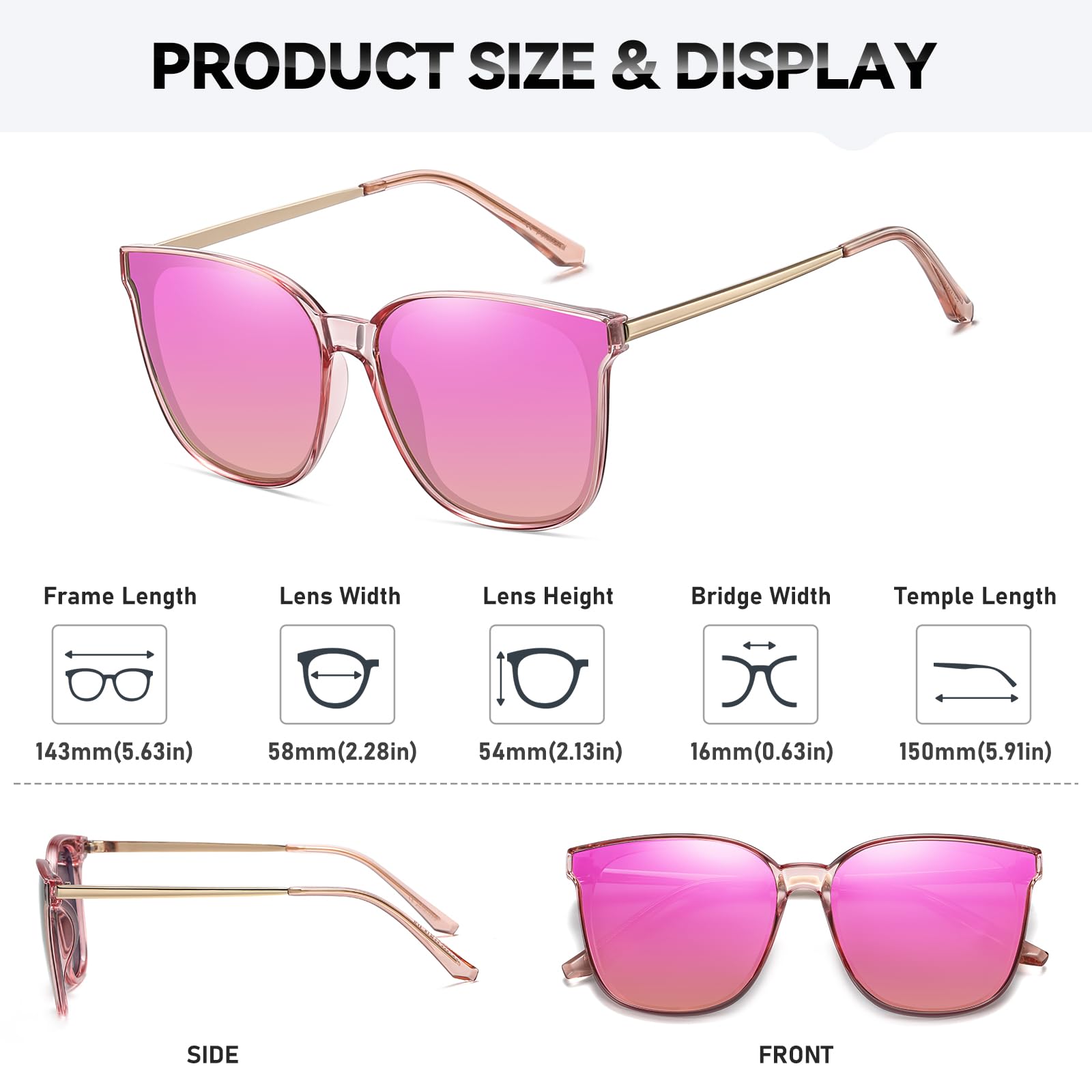 HAOLOTA Women’s Cat Eye Sunglasses Metal Frame with Fashion Shades SG1066