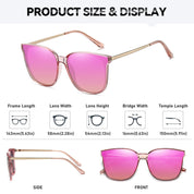 HAOLOTA Women’s Cat Eye Sunglasses Metal Frame with Fashion Shades SG1066