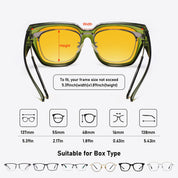 HAOLOTA Polarized Night Vision Driving Glasses for Women Fit over Eyeglasses Anti Glare NV0512