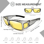 HAOLOTA Night Vision Driving Over Glasses, Nighttime Glasses Men Women Anti Glare NV0154