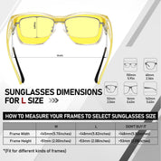 HAOLOTA Night Vision Driving Over Glasses, Nighttime Glasses Men Women Anti Glare NV0174L