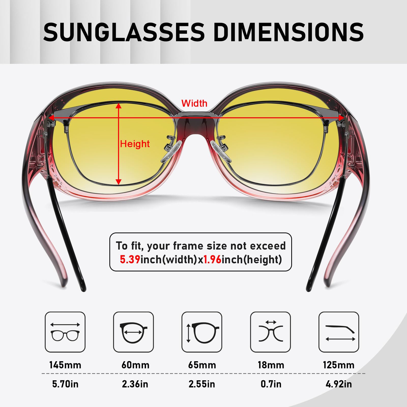 HAOLOTA Polarized Night Vision Driving Glasses Fit Over Glasses for Women, Anti Glare NV0108