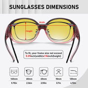 HAOLOTA Polarized Night Vision Driving Glasses Fit Over Glasses for Women, Anti Glare NV0108