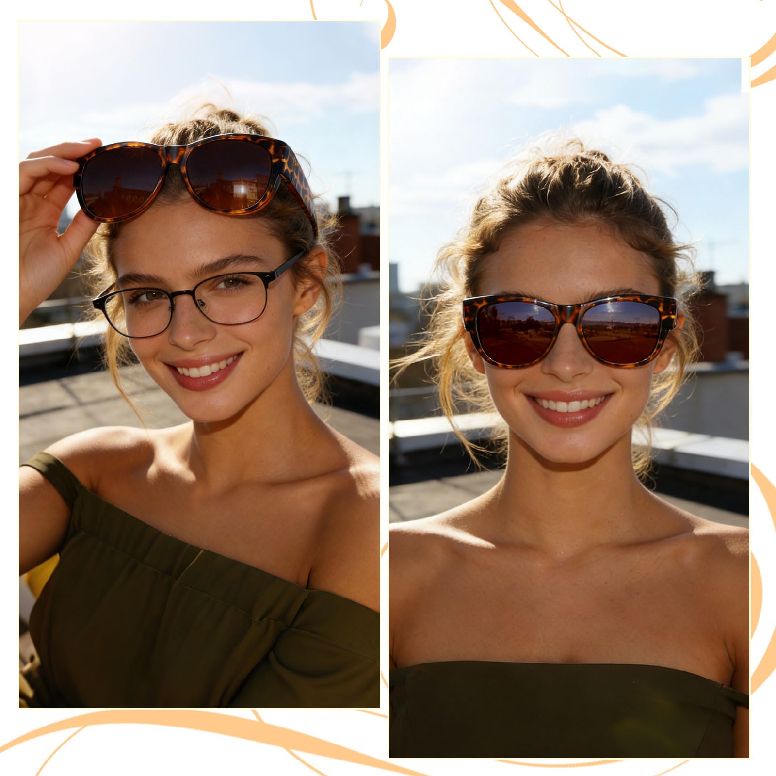 HAOLOTA Cat Eye Sunglasses for Women Polarized Sunglasses Wear Over Glasses SG0173