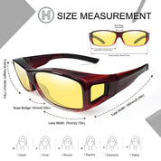 HAOLOTA Night Vision Driving Over Glasses, Nighttime Glasses Men Women Anti Glare NV0154